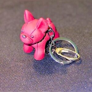 Red weighted bull dog key chain / bag charm